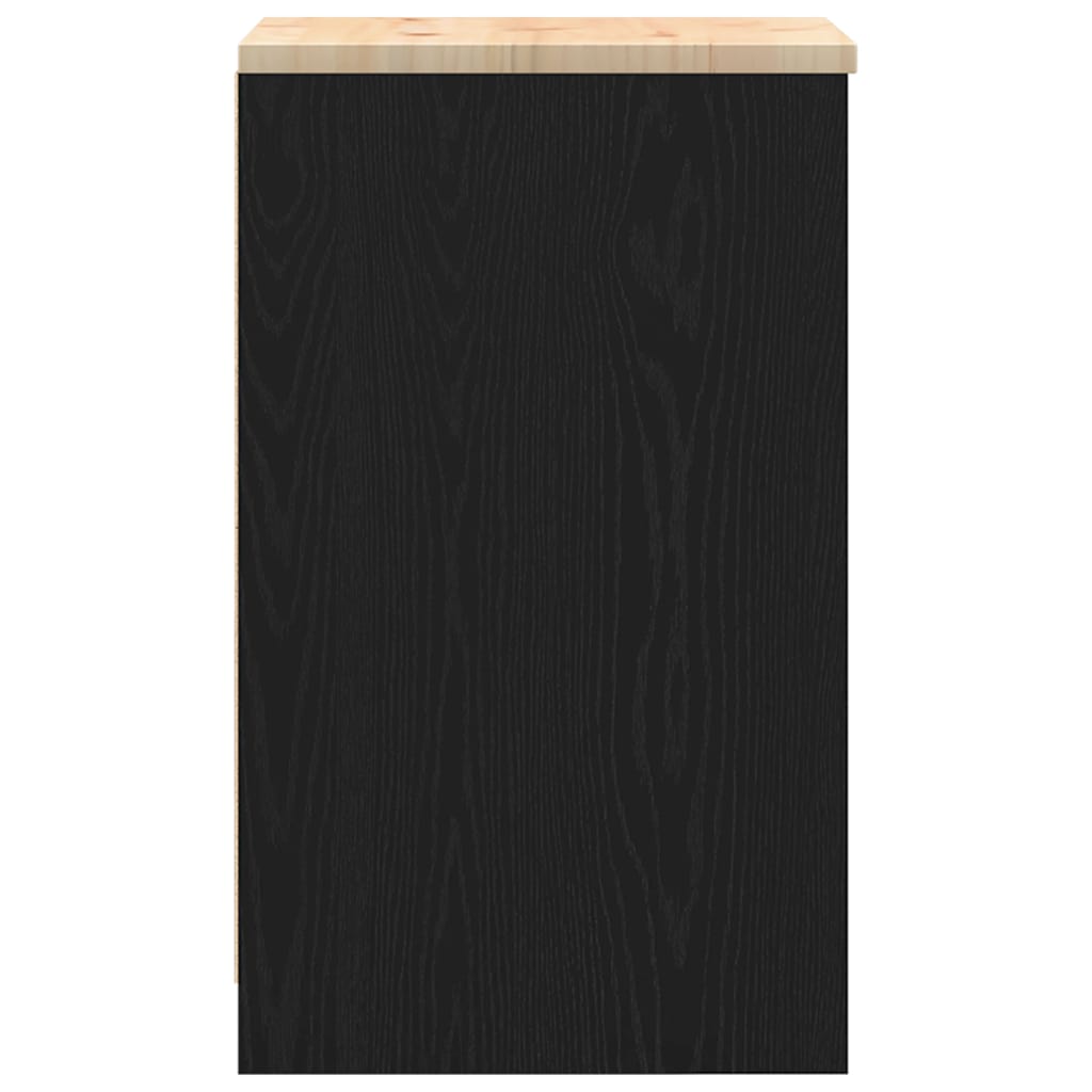 Garage Storage Cabinet Black 40x51x85 cm Solid Wood Pine