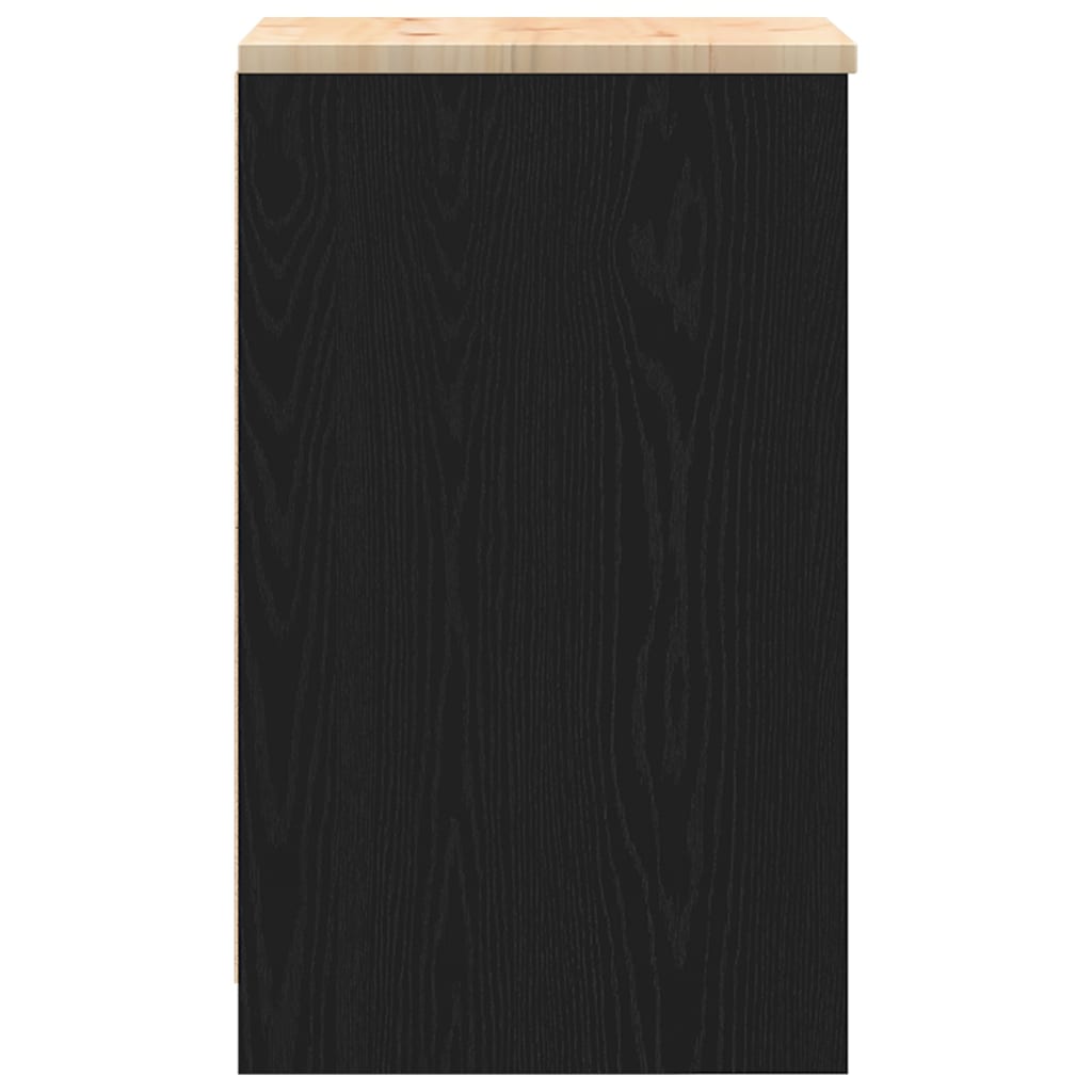 Garage Storage Cabinet Black 40x51x85 cm Solid Wood Pine