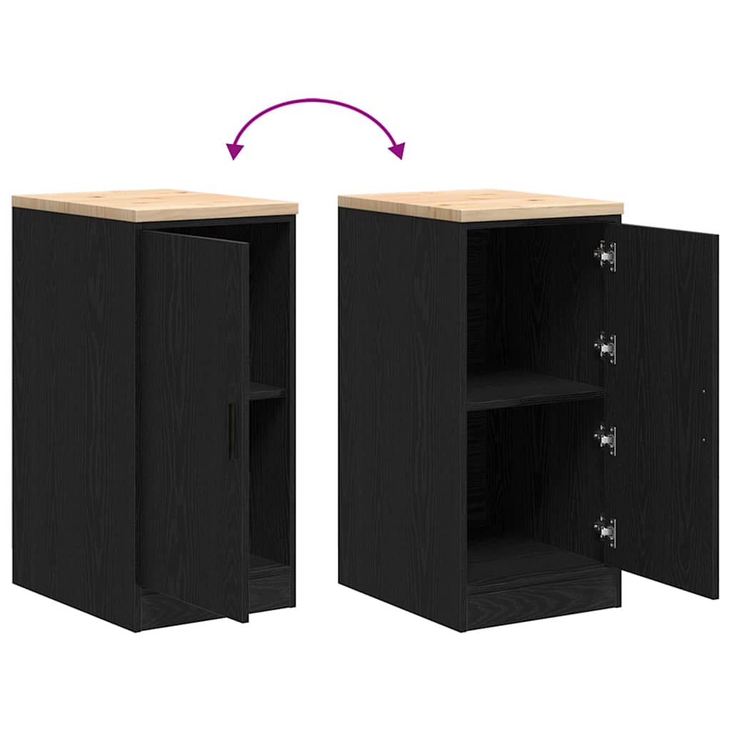 Garage Storage Cabinet Black 40x51x85 cm Solid Wood Pine
