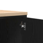 Garage Storage Cabinet Black 40x51x85 cm Solid Wood Pine