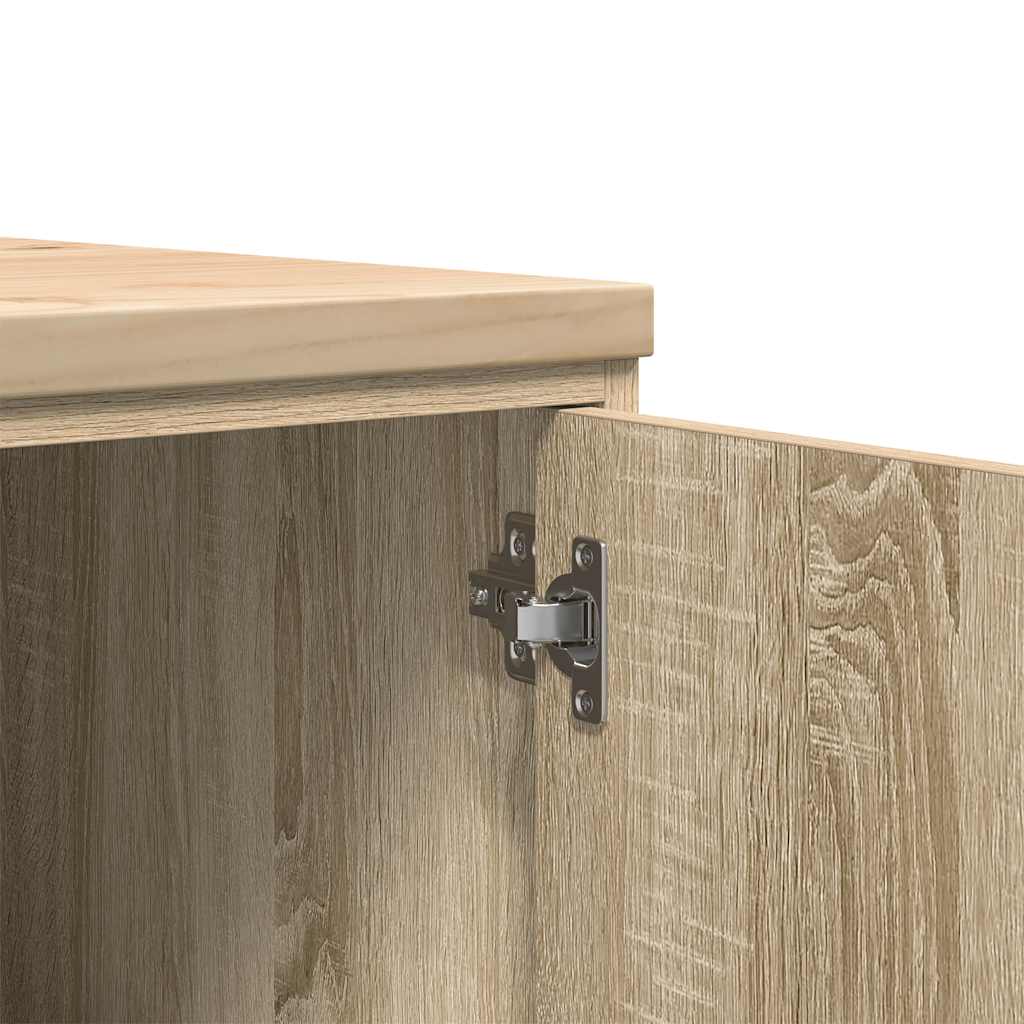 Garage Storage Cabinet Sonoma Oak 40x51x85 cm Solid Wood Pine