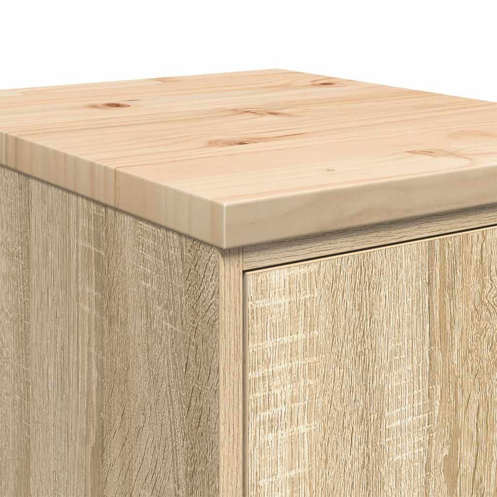 Garage Storage Cabinet Sonoma Oak 40x51x85 cm Solid Wood Pine