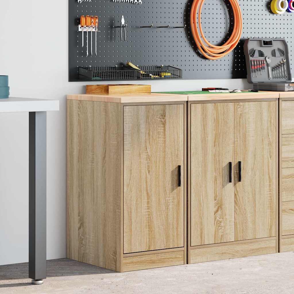 Garage Storage Cabinet Sonoma Oak 40x51x85 cm Solid Wood Pine