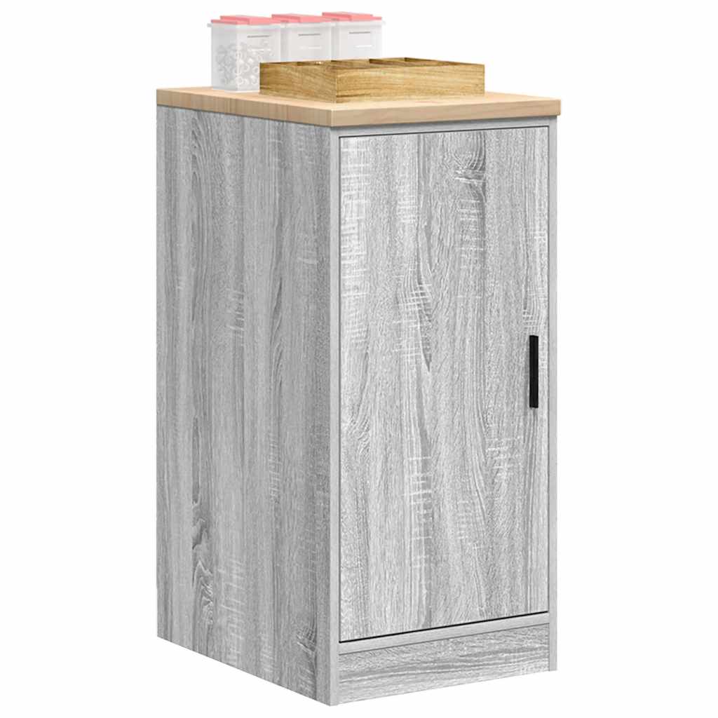 Garage Storage Cabinet Grey Sonoma 40x51x85 cm Solid Wood Pine