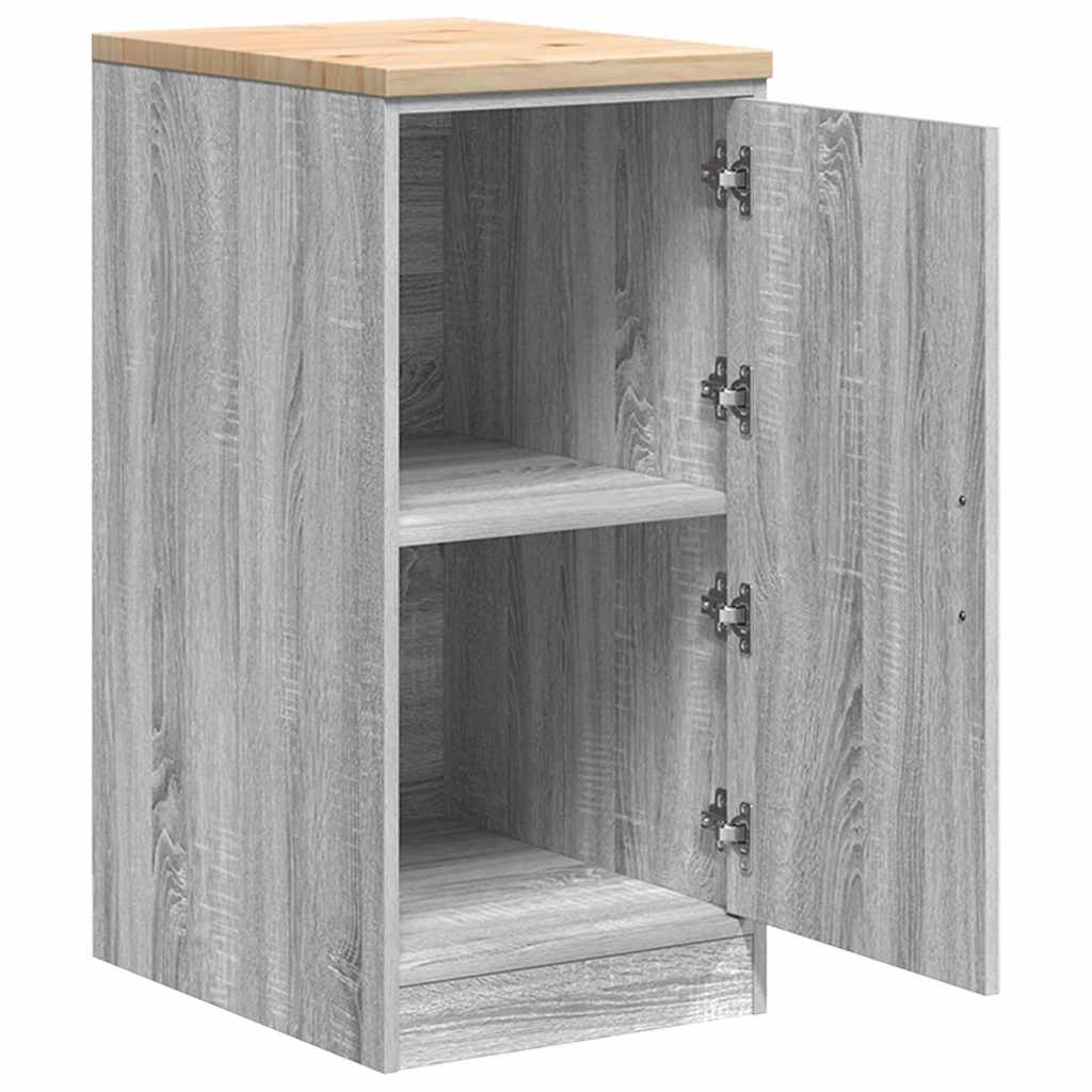 Garage Storage Cabinet Grey Sonoma 40x51x85 cm Solid Wood Pine