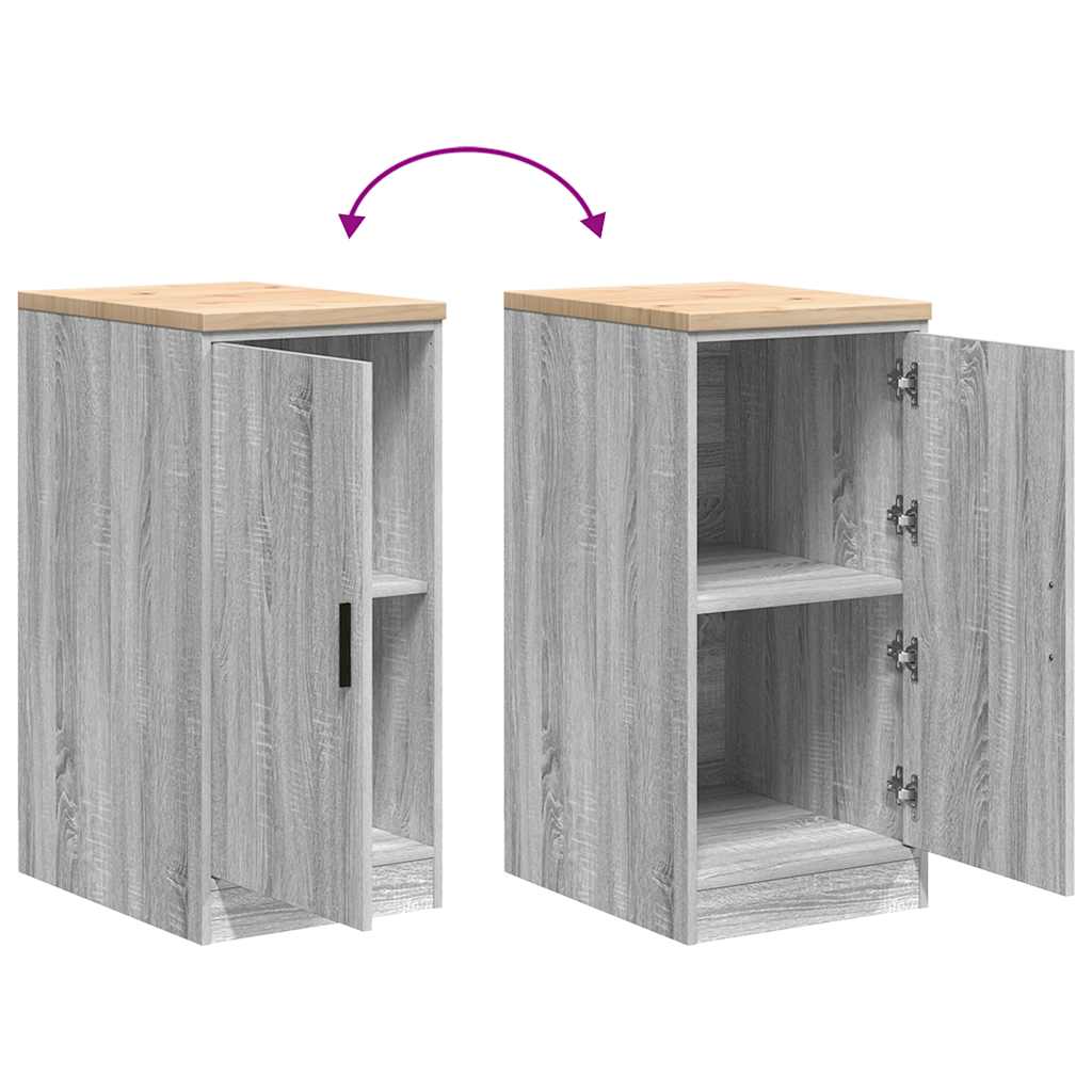 Garage Storage Cabinet Grey Sonoma 40x51x85 cm Solid Wood Pine