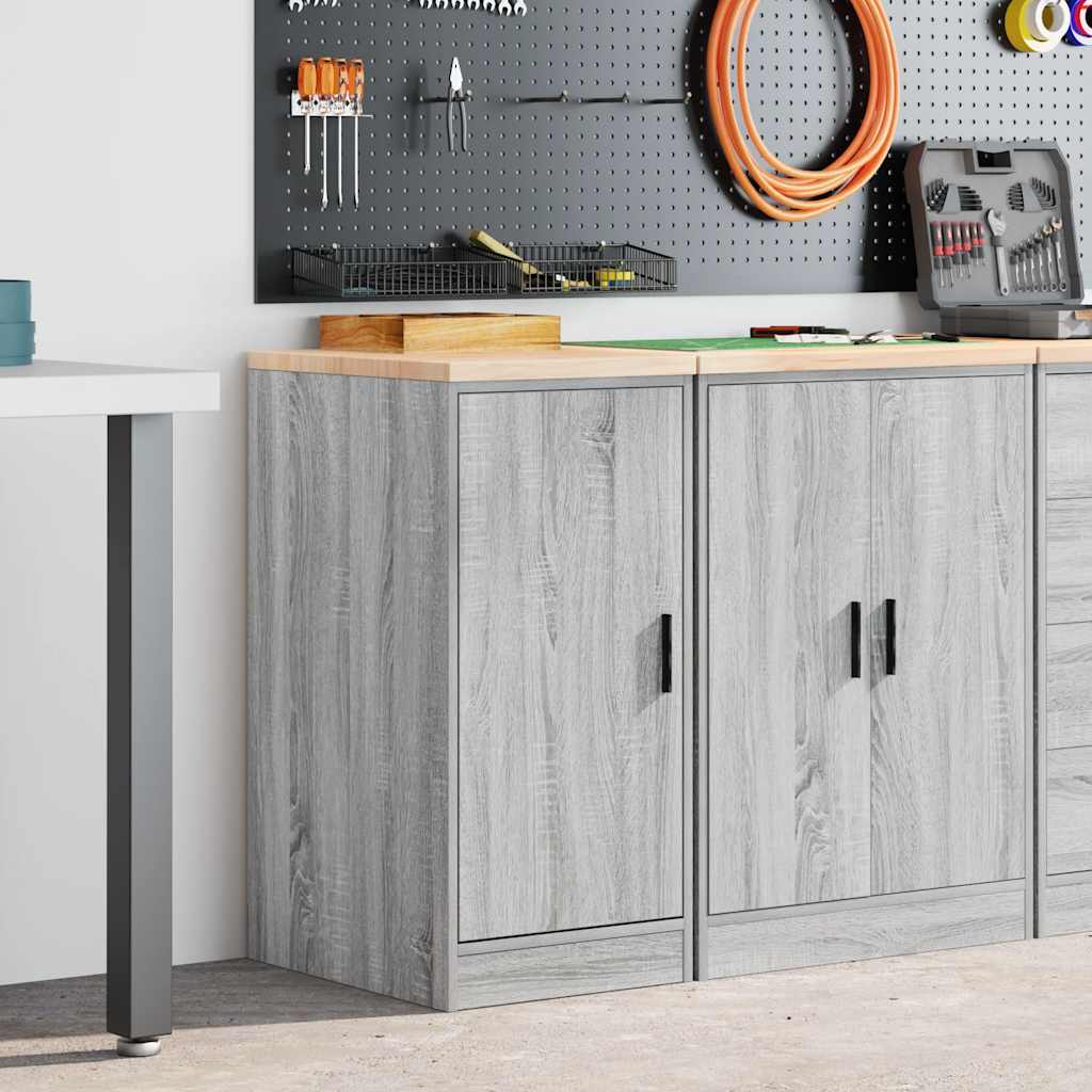 Garage Storage Cabinet Grey Sonoma 40x51x85 cm Solid Wood Pine