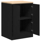 Garage Storage Cabinet Black 60x51x85 cm Solid Wood Pine