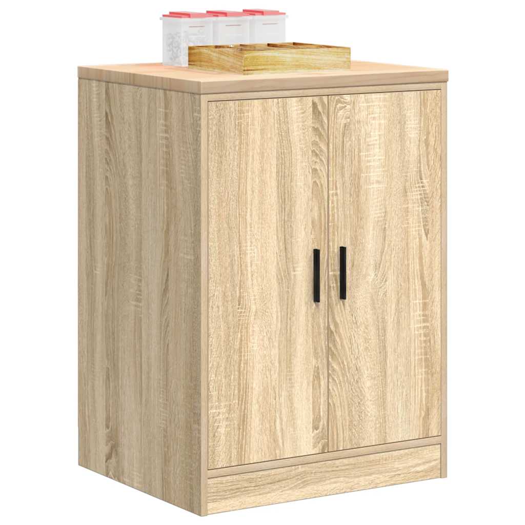 Garage Storage Cabinet Sonoma Oak 60x51x85 cm Solid Wood Pine