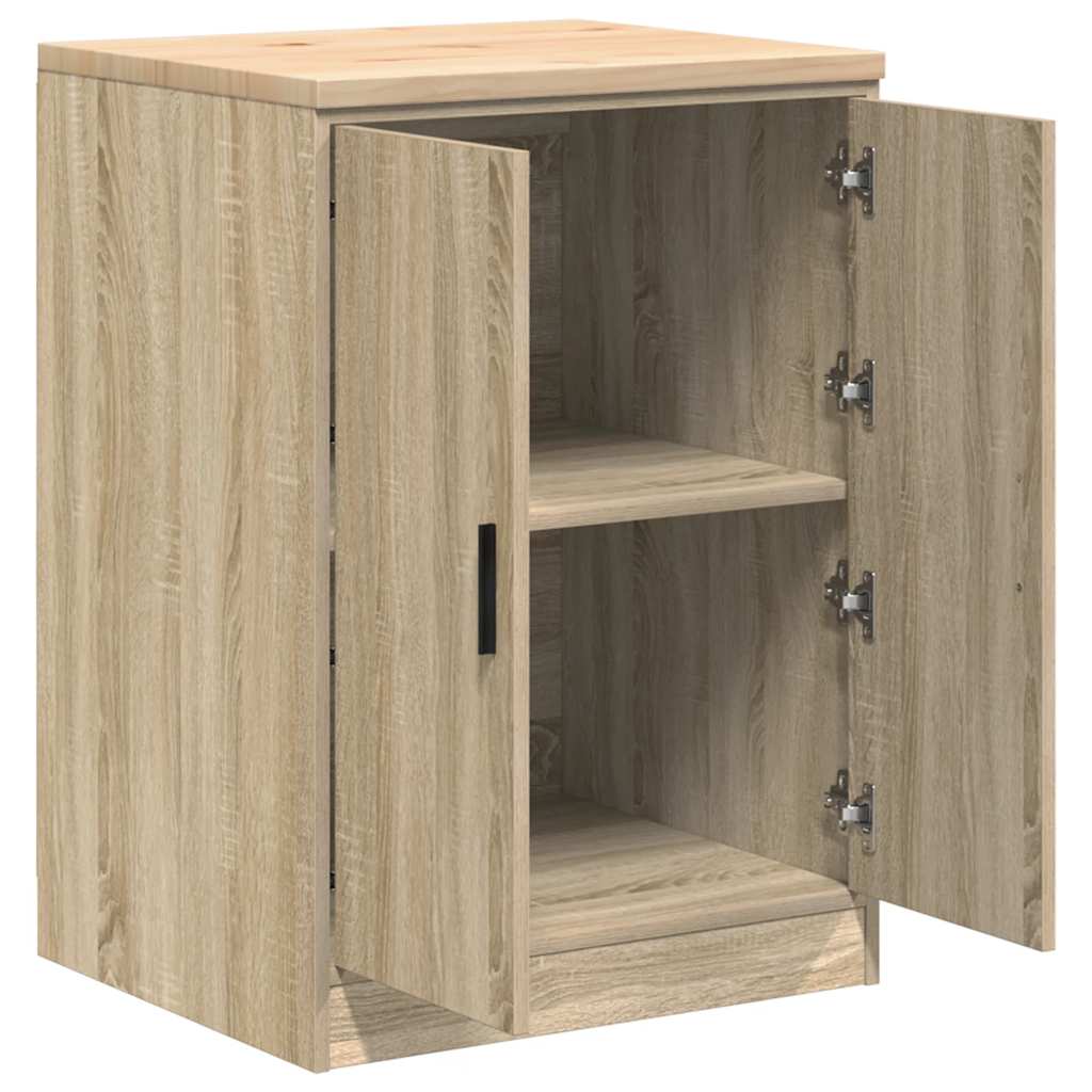 Garage Storage Cabinet Sonoma Oak 60x51x85 cm Solid Wood Pine