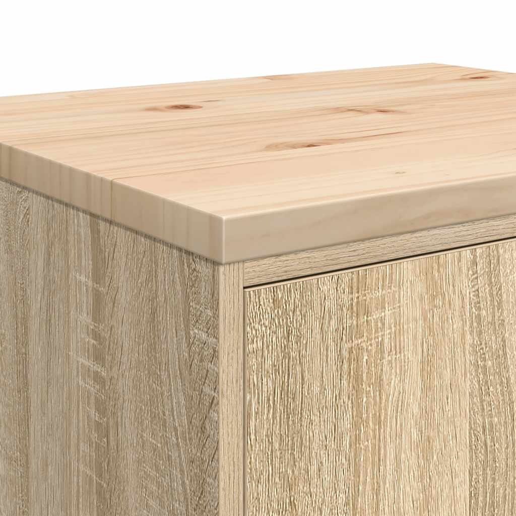 Garage Storage Cabinet Sonoma Oak 60x51x85 cm Solid Wood Pine