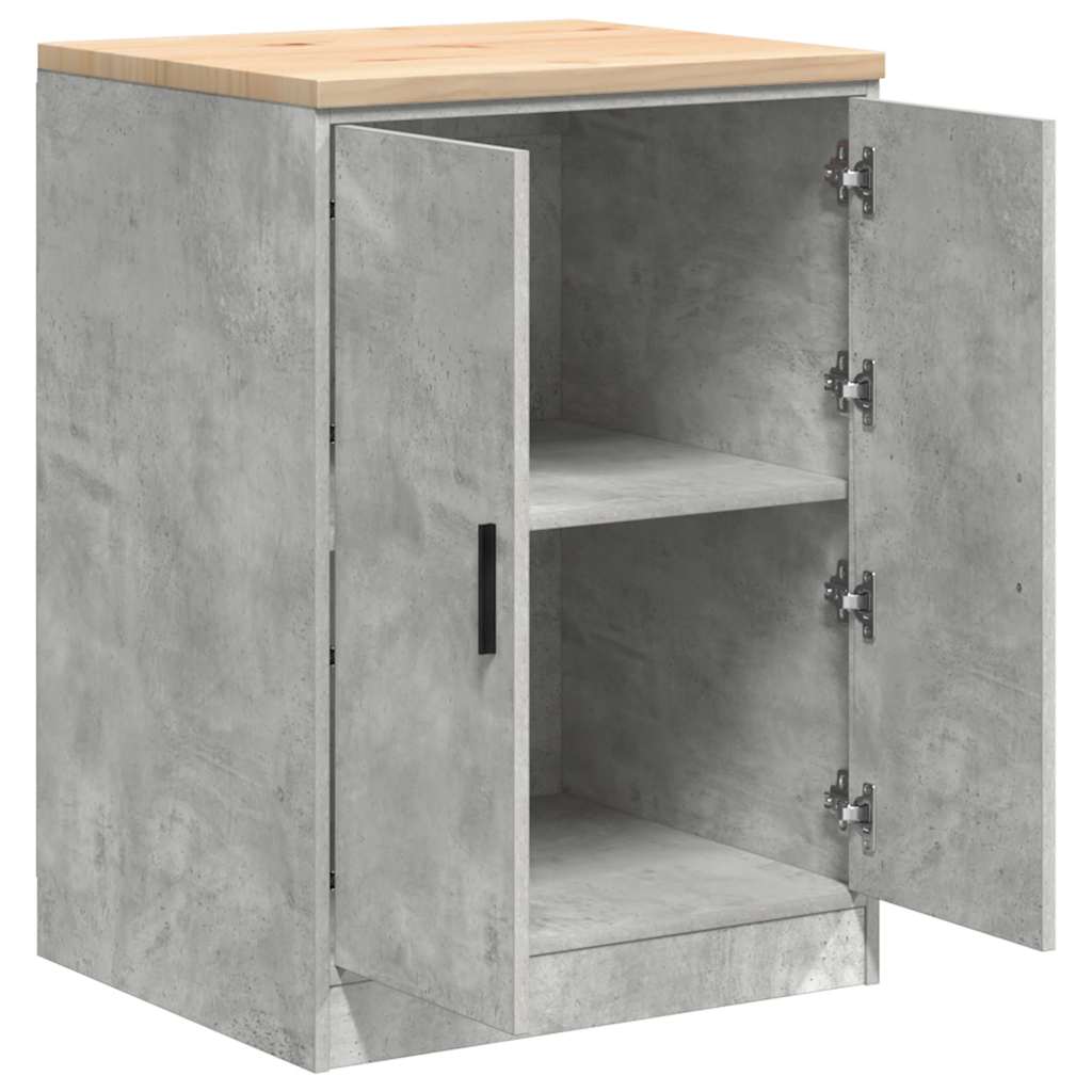 Garage Storage Cabinet Concrete Grey 60x51x85 cm Solid Wood Pine