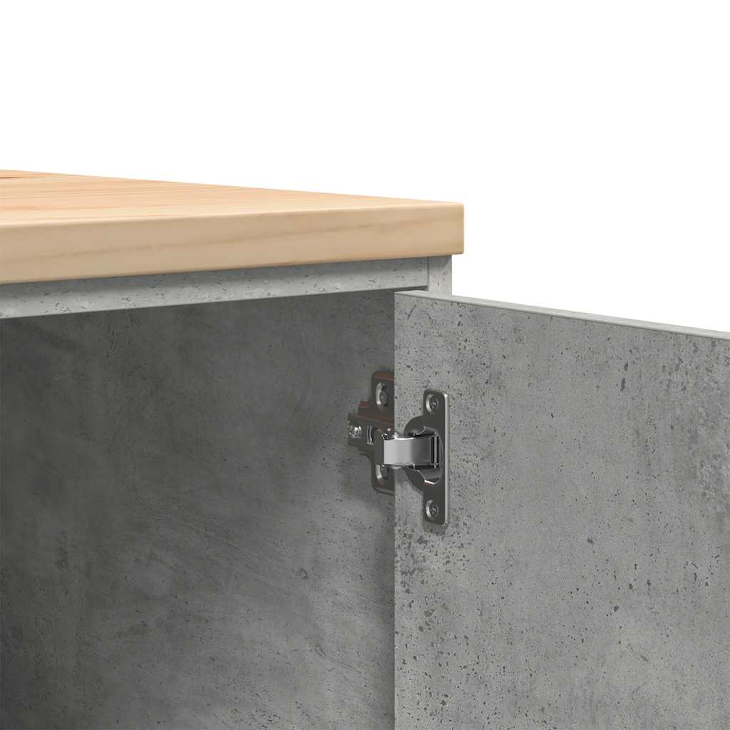 Garage Storage Cabinet Concrete Grey 60x51x85 cm Solid Wood Pine