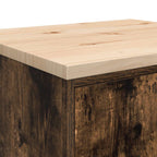 Garage Storage Cabinet Smoked Oak 60x51x85 cm Solid Wood Pine