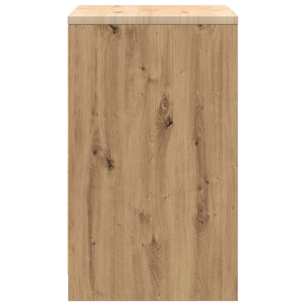 Garage Storage Cabinet Artisan Oak 60x51x85 cm Solid Wood Pine