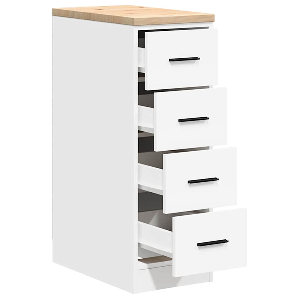 Garage Storage Cabinet White 30x51x85 cm Solid Wood Pine