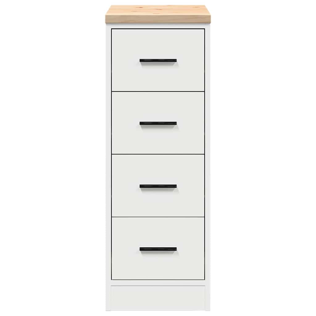 Garage Storage Cabinet White 30x51x85 cm Solid Wood Pine