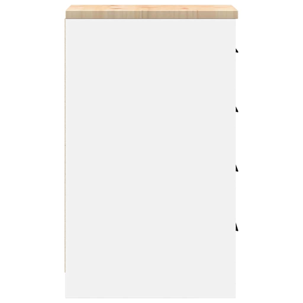 Garage Storage Cabinet White 30x51x85 cm Solid Wood Pine