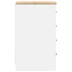 Garage Storage Cabinet White 30x51x85 cm Solid Wood Pine