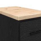 Garage Storage Cabinet Black 30x51x85 cm Solid Wood Pine