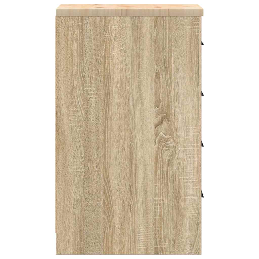 Garage Storage Cabinet Sonoma Oak 30x51x85 cm Solid Wood Pine