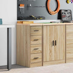 Garage Storage Cabinet Sonoma Oak 30x51x85 cm Solid Wood Pine