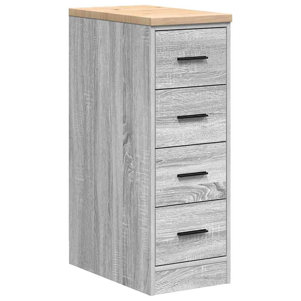 Garage Storage Cabinet Grey Sonoma 30x51x85 cm Solid Wood Pine