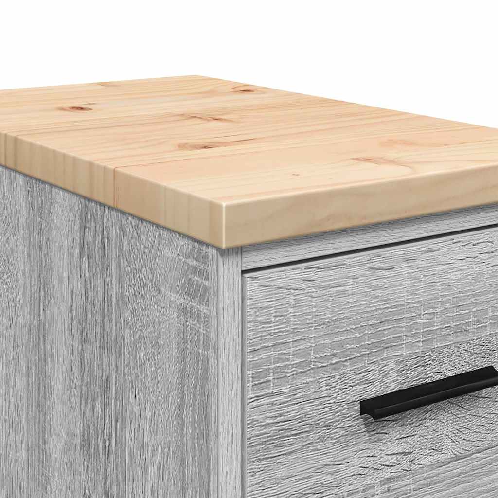 Garage Storage Cabinet Grey Sonoma 30x51x85 cm Solid Wood Pine