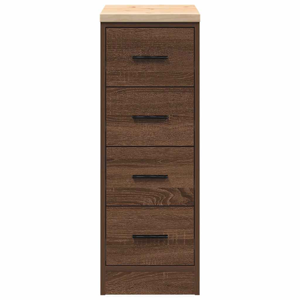 Garage Storage Cabinet Brown Oak 30x51x85 cm Solid Wood Pine