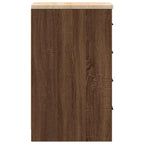 Garage Storage Cabinet Brown Oak 30x51x85 cm Solid Wood Pine