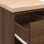 Garage Storage Cabinet Brown Oak 30x51x85 cm Solid Wood Pine