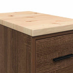 Garage Storage Cabinet Brown Oak 30x51x85 cm Solid Wood Pine
