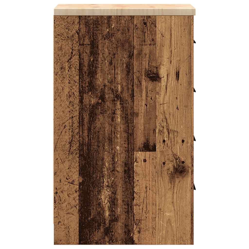 Garage Storage Cabinet Old Wood 30x51x85 cm Solid Wood Pine