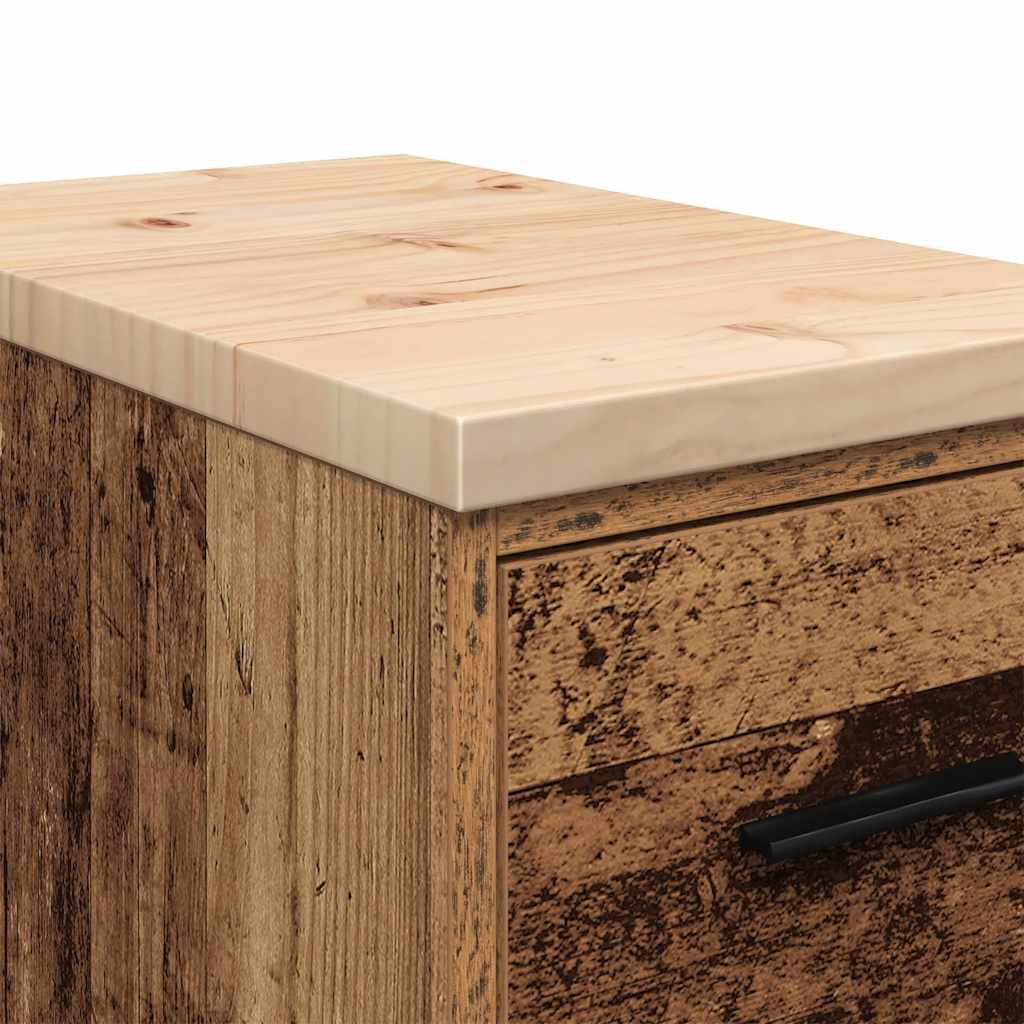 Garage Storage Cabinet Old Wood 30x51x85 cm Solid Wood Pine