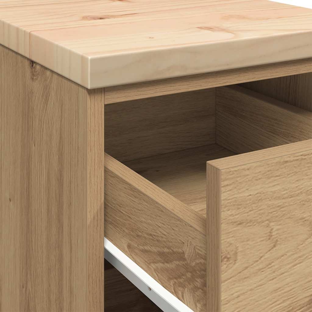 Garage Storage Cabinet Artisan Oak 30x51x85 cm Solid Wood Pine