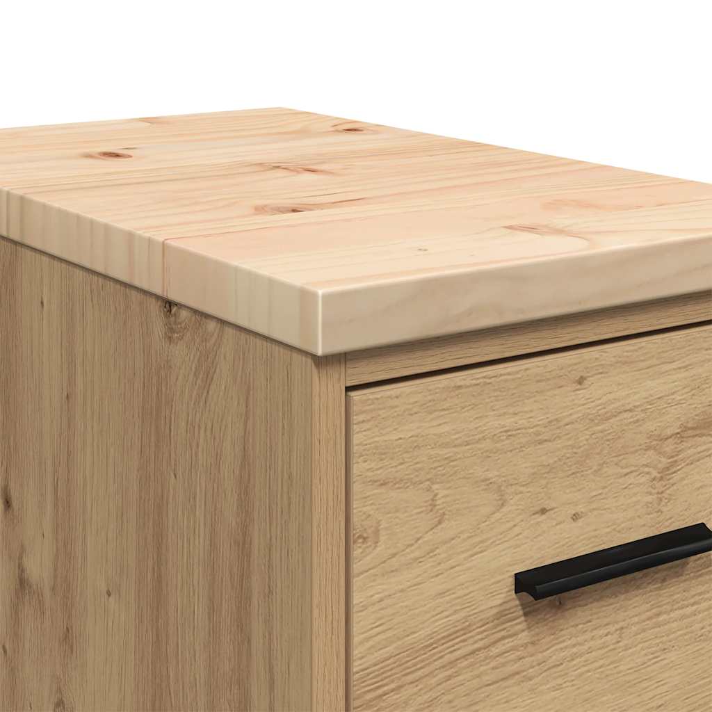 Garage Storage Cabinet Artisan Oak 30x51x85 cm Solid Wood Pine