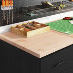 Garage Storage Cabinet Black 40x51x85 cm Solid Wood Pine