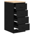 Garage Storage Cabinet Black 40x51x85 cm Solid Wood Pine