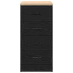 Garage Storage Cabinet Black 40x51x85 cm Solid Wood Pine