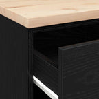 Garage Storage Cabinet Black 40x51x85 cm Solid Wood Pine