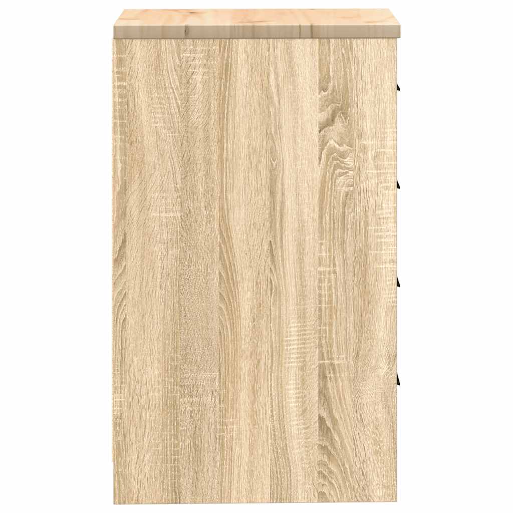 Garage Storage Cabinet Sonoma Oak 40x51x85 cm Solid Wood Pine