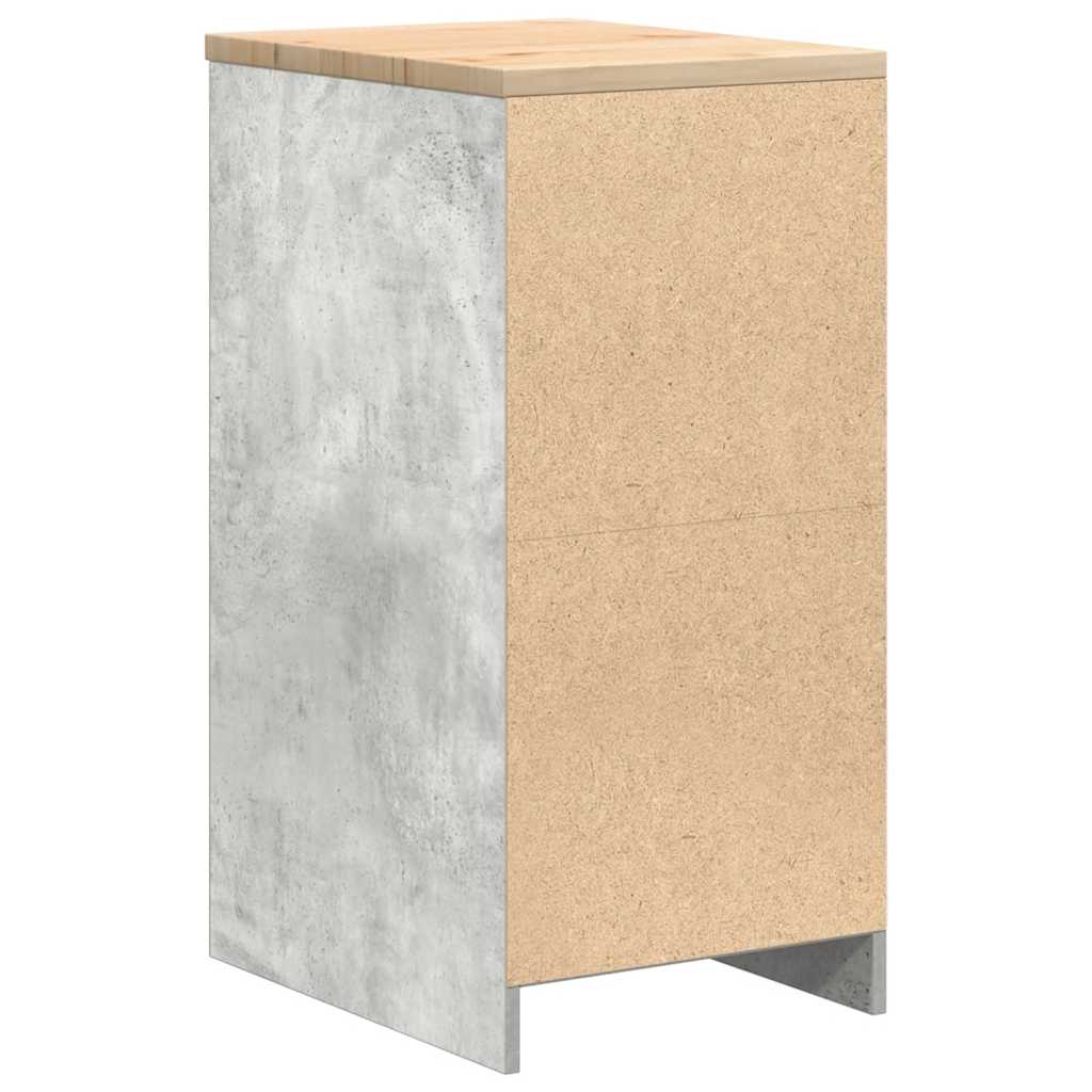 Garage Storage Cabinet Concrete Grey 40x51x85 cm Solid Wood Pine