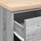 Garage Storage Cabinet Grey Sonoma 40x51x85 cm Solid Wood Pine