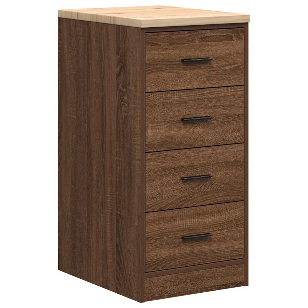 Garage Storage Cabinet Brown Oak 40x51x85 cm Solid Wood Pine