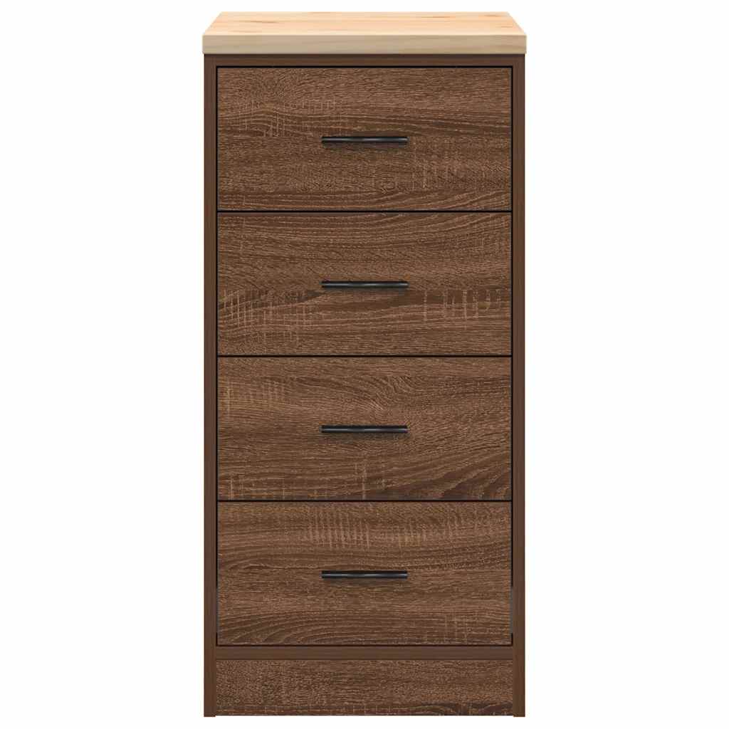 Garage Storage Cabinet Brown Oak 40x51x85 cm Solid Wood Pine