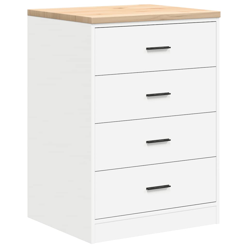 Garage Storage Cabinet White 60x51x85 cm Solid Wood Pine