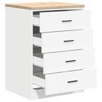 Garage Storage Cabinet White 60x51x85 cm Solid Wood Pine