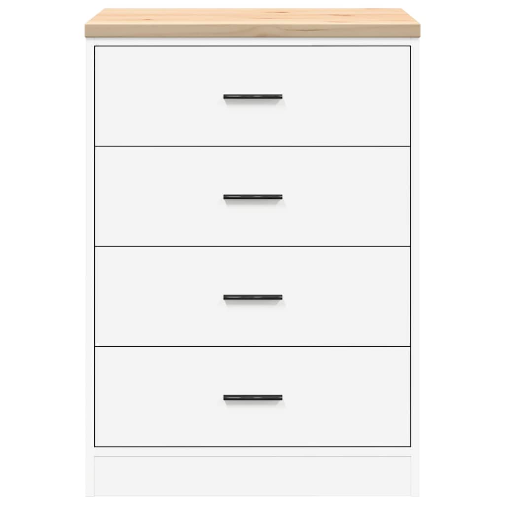 Garage Storage Cabinet White 60x51x85 cm Solid Wood Pine