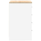 Garage Storage Cabinet White 60x51x85 cm Solid Wood Pine