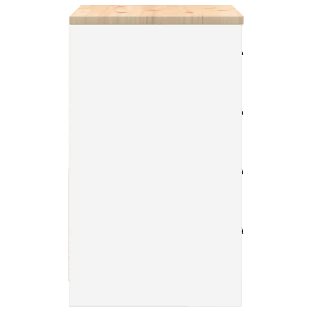 Garage Storage Cabinet White 60x51x85 cm Solid Wood Pine